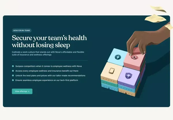 Employee Health Insurance and Benefits Platform | Nova Benefits - Landing design inspiration