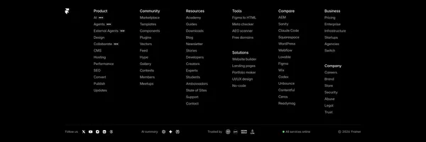 Framer: Create a professional website, free. No code website builder loved by designers. - Landing design inspiration