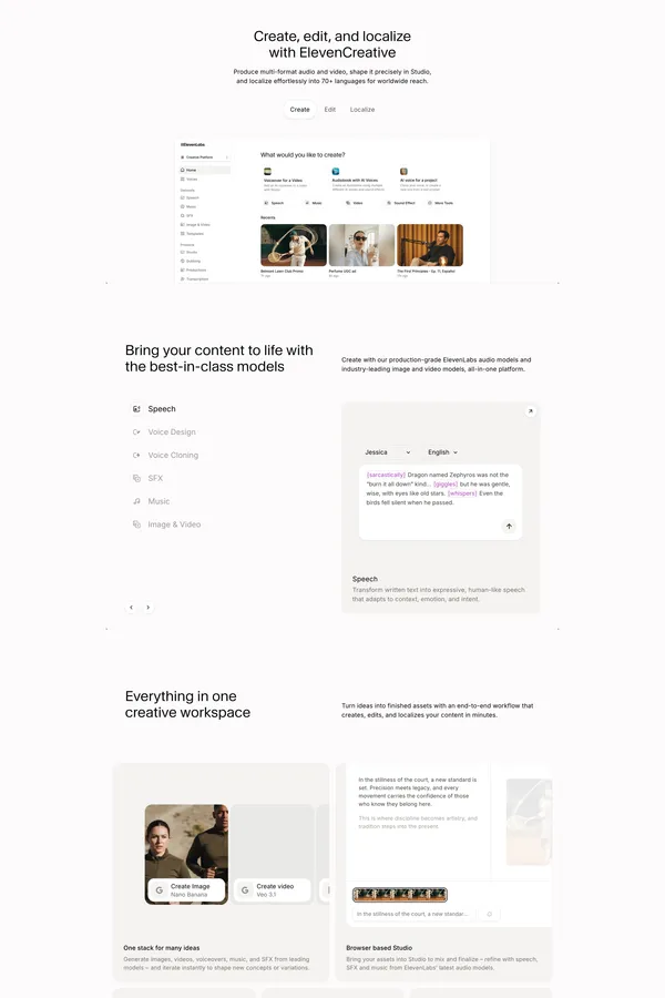 ElevenCreative - Creative platform to bring your content to life - Landing design inspiration