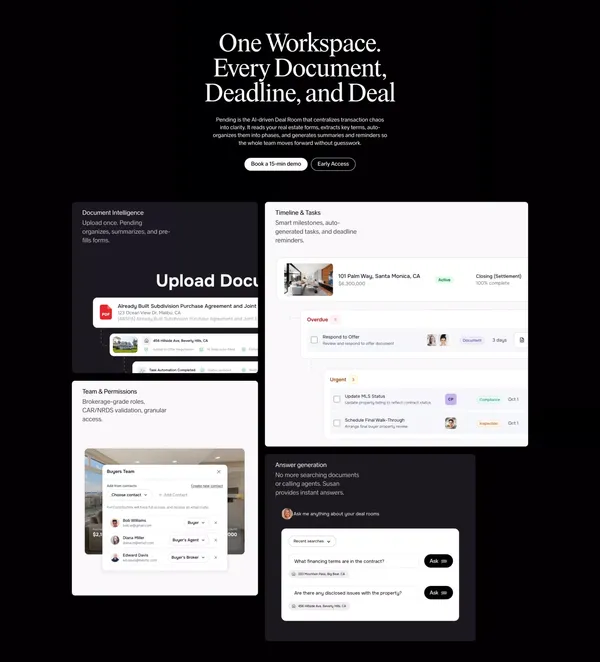 Pending.com - Landing design inspiration