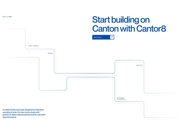 Cantor8: Enterprise Infrastructure for Canton Network - Landing design inspiration
