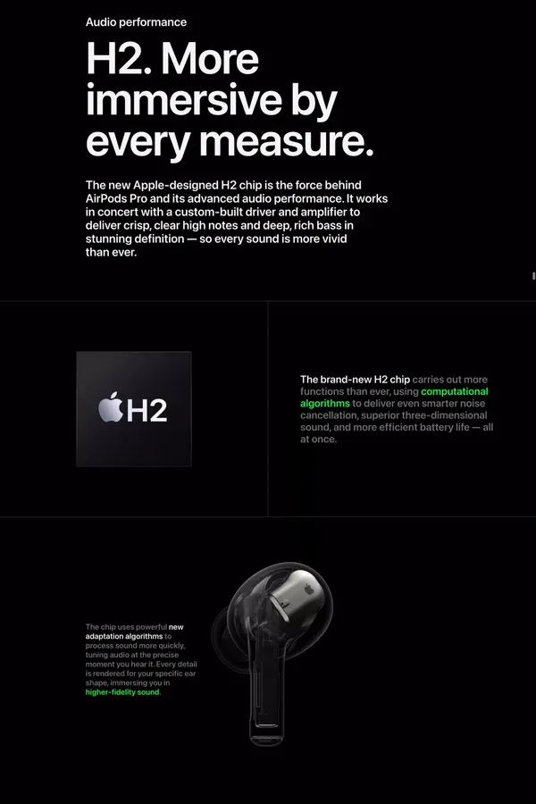 AirPods Pro (2nd generation) - Apple - Landing design inspiration