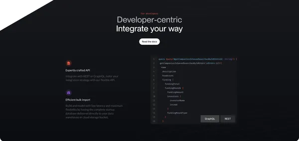 Harmonic.ai - The complete startup database - Landing design inspiration