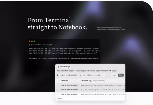 Fiberplane - Collaborative Notebooks for debugging your infrastructure - Landing design inspiration