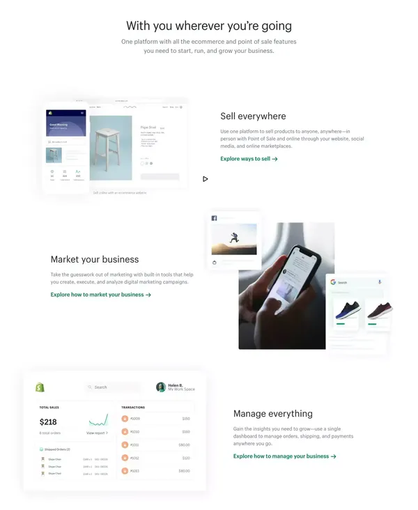 Start and grow your e-commerce business - 14-Day Free Trial - Landing design inspiration