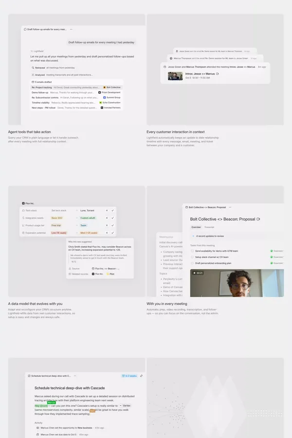 Lightfield - A new kind of CRM - Landing design inspiration