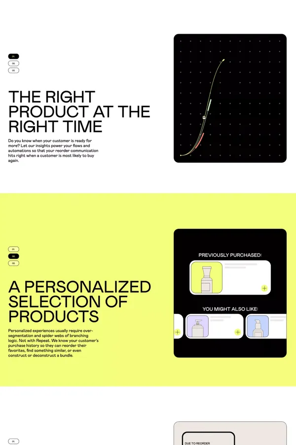 Repeat | The end to end reordering experience for CPG Brands on Shopify - Landing design inspiration