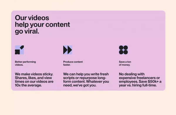 ViralCuts - Short Form Video Animators that Make Your Brand Go Big - Landing design inspiration