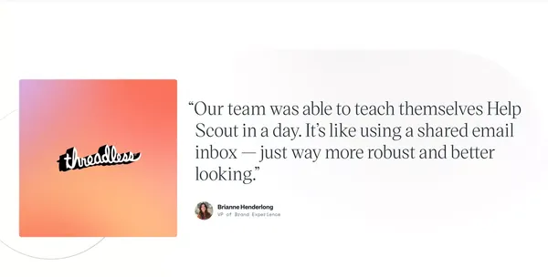 Help Scout: Shared Inbox, Help Center, & Live Chat Software - Landing design inspiration