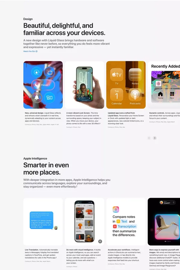 OS - Top OS Features - Apple - Landing design inspiration
