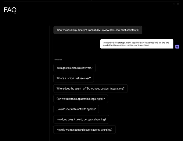 Flank | Agentic AI for Enterprise Legal - Landing design inspiration