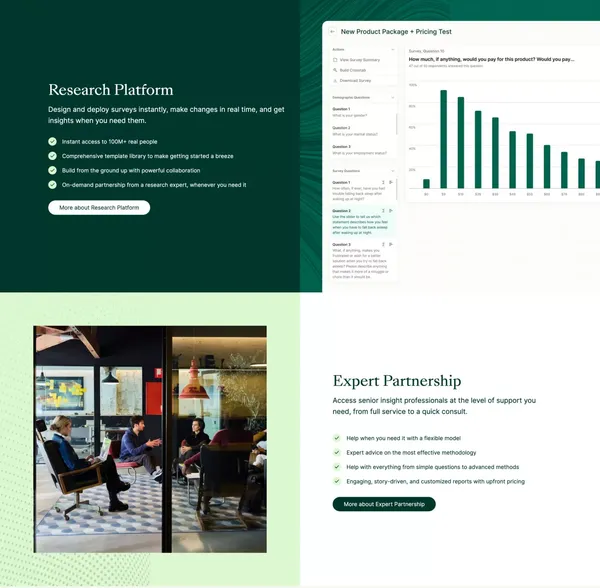 Glass | Modern Market Research - Landing design inspiration