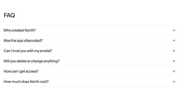 North - Email, for life - Landing design inspiration