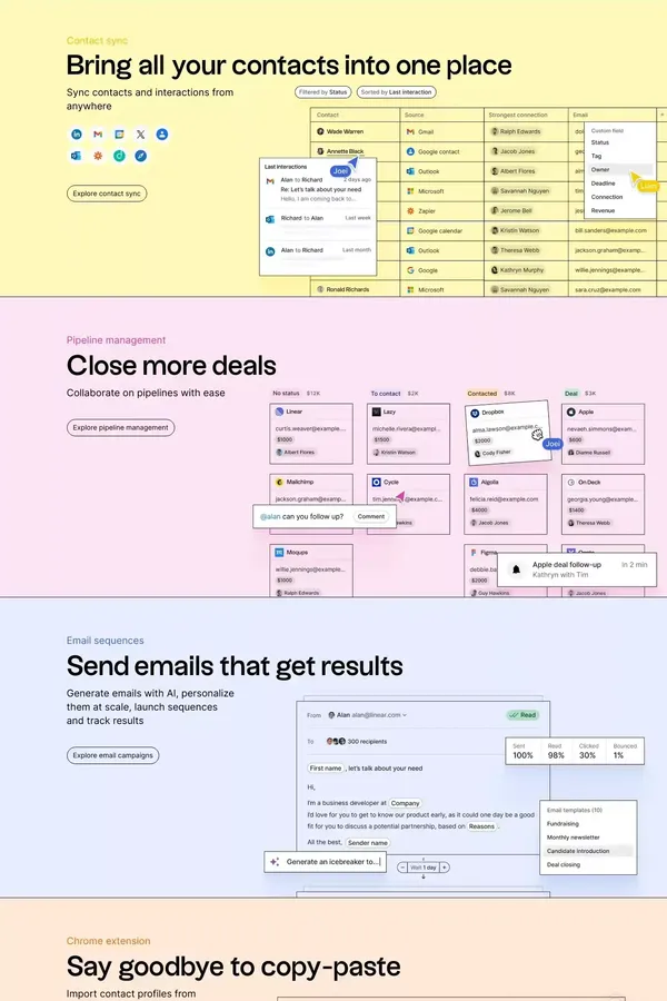 folk - the All-in-one CRM - Landing design inspiration