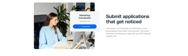 Postlander | AI Cover Letter Generator, Resume Keyword Checker - Landing design inspiration