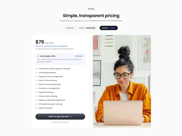 Runey — Invoices, Projects & Clients in One Place - Landing design inspiration