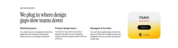 Unikorns® Work | Creative department for brands without in-house capacity - Landing design inspiration