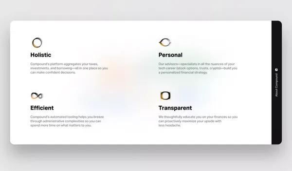 Compound - Financial Management for Startup Founders and Employees - Landing design inspiration