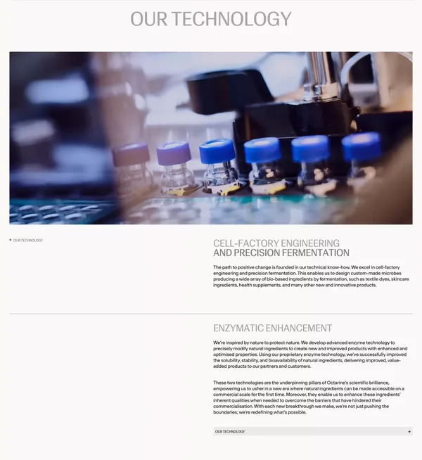 Octarine Bio - Landing design inspiration