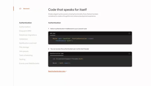 Laravel - The PHP Framework For Web Artisans - Landing design inspiration