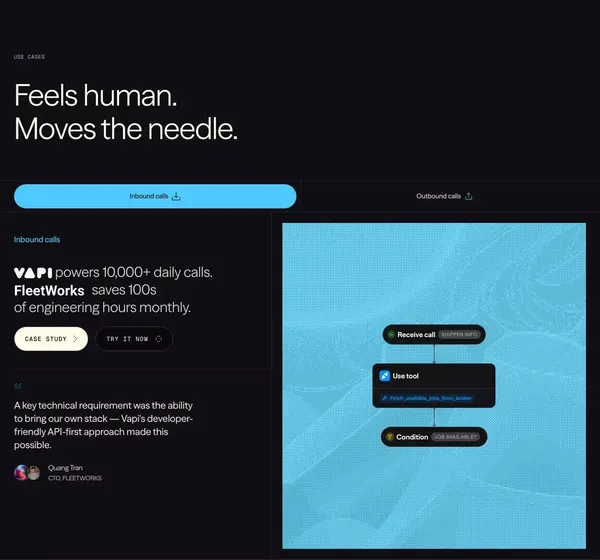 Vapi - Voice AI agents for developers - Landing design inspiration