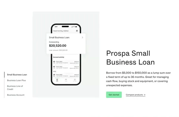 Business Loan Specialist | Business Loans and a Business Account | Prospa - Landing design inspiration