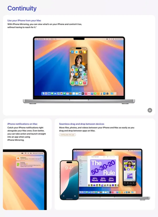 macOS Sequoia Preview - Apple - Landing design inspiration
