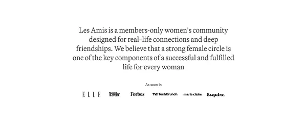 Les Amis | Your Family of Girlfriends - Landing design inspiration