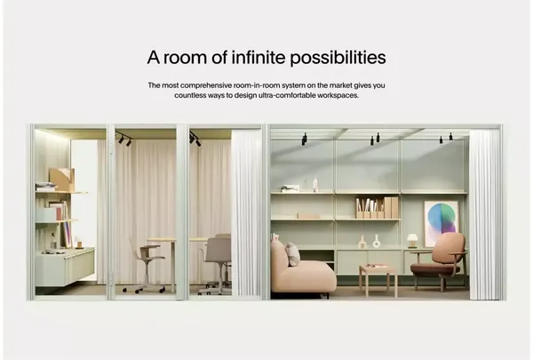 Modular room-in-room system flexible office future | OmniRoom by Mute - Landing design inspiration