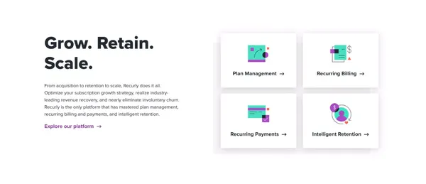Recurly - Landing design inspiration