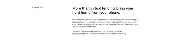 Collie | Manage your herd with just a collar and an app - Landing design inspiration