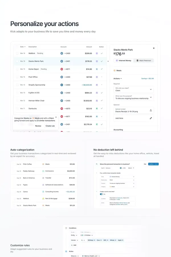 Kick | Self-Driving Bookkeeping - Landing design inspiration