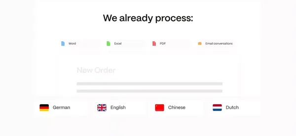 Process order requests automatically. - Landing design inspiration