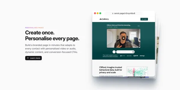 Sendr.ai - The all-in-one Outreach CRM for modern sales teams - Landing design inspiration