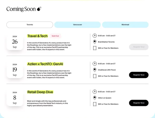 TechTO - Landing design inspiration