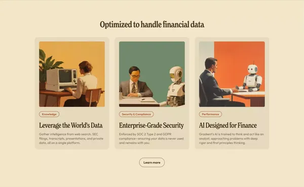Gradient: AI for Investors - Landing design inspiration