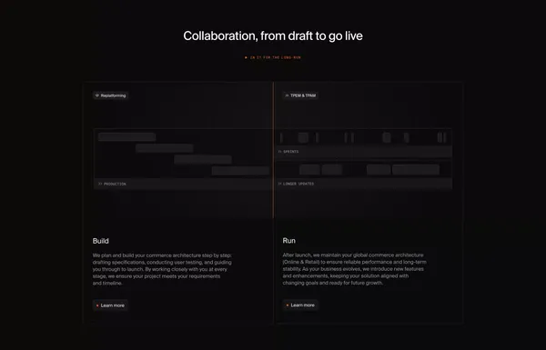 Unlikely – Full-service partner for building  unified commerce - Landing design inspiration