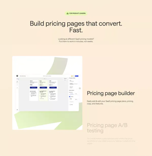 Pricer - SaaS Pricing Page Builder for Webflow - Landing design inspiration