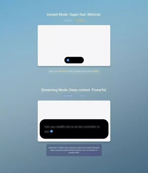 Aqua Voice - Fast Voice Input for Mac and Windows - Landing design inspiration
