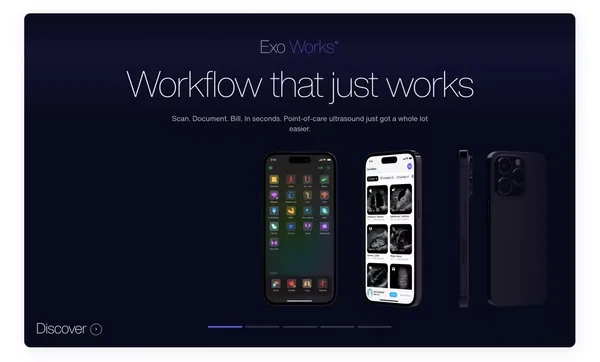 Exo® | Portable Ultrasound Ecosystem for Point-of-Care Answers - Landing design inspiration