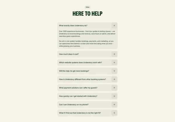 Understory - Powering Experience Makers - Landing design inspiration
