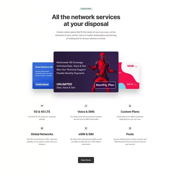 Gigs - Connectivity for your customers - Landing design inspiration