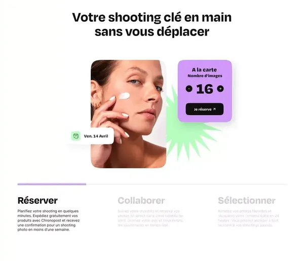 Shootime - Shooting clé en main sans vous déplacer - Landing design inspiration
