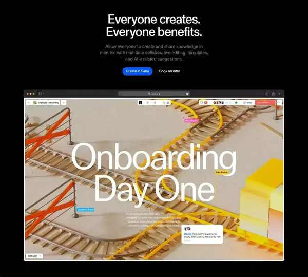 Personalized, collaborative learning | Sana Labs - Landing design inspiration