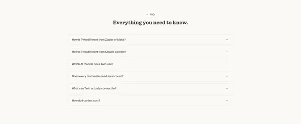 Twin - Automate your business - Landing design inspiration