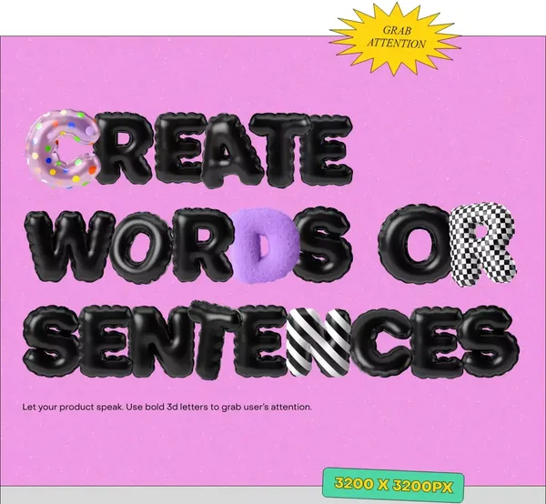 Inflatable 3d letters of the alphabet - Landing design inspiration