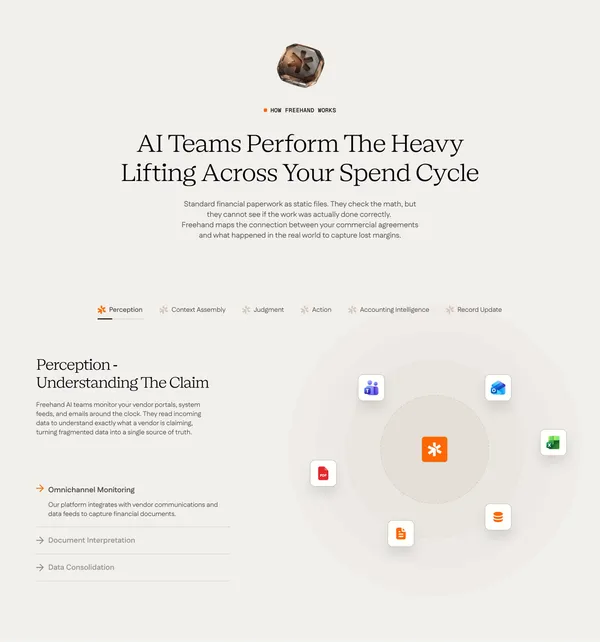 Freehand | Autonomous Enterprises Spend Governance - Landing design inspiration
