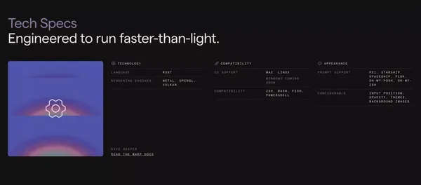 Warp: The intelligent terminal - Landing design inspiration