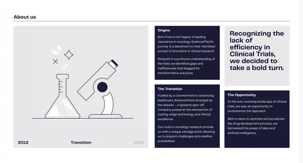 AI in Clinical Trials - Science4Tech - Landing design inspiration
