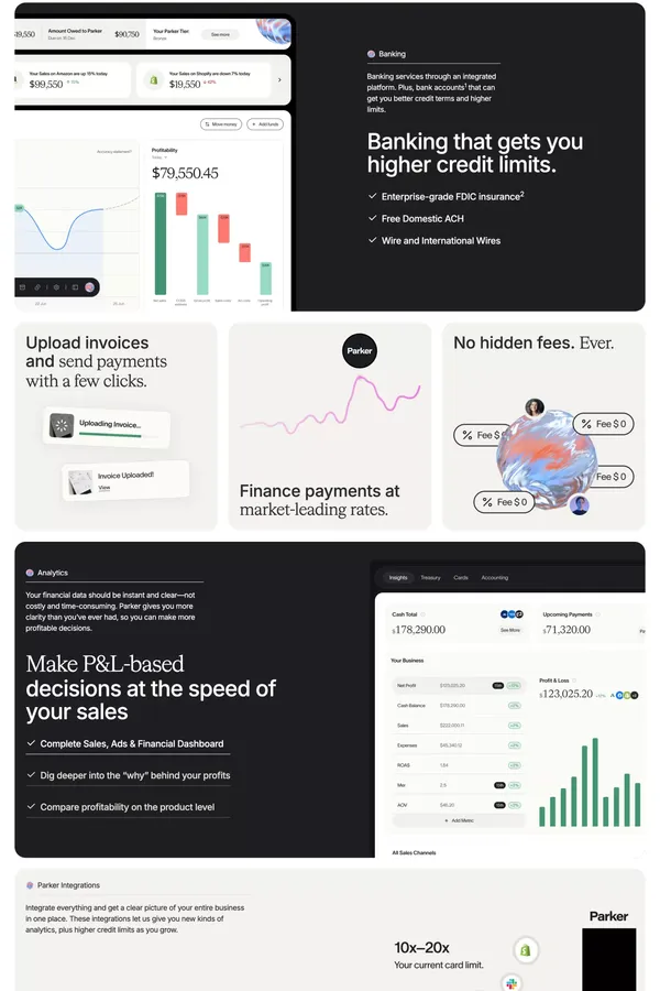 Parker - Landing design inspiration